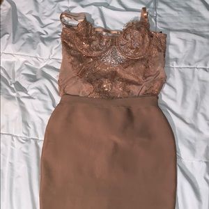 Nude bandage skirt & nude top